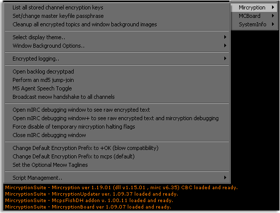 Mircryption loaded in mIRC